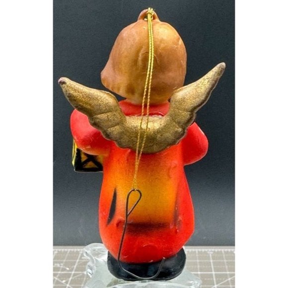 Kurts Adler Inc N Y MCM Orange Angel with Lantern Resin Ornament #3 - Picture 2 of 4